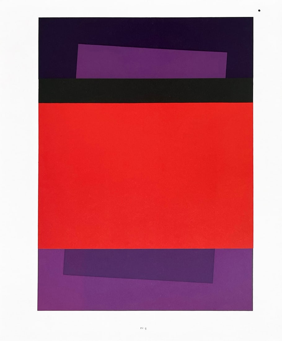 2009 Josef Albers The Interaction of Color Plate IV-4(bis): Artist: Josef Albers Country: Germany-USA Title: Plate IV-4(bis) Paper Size: 13.50 x 10.50 inches on Munken Print Cream Printed: 2009 Graphicom, Italy, specializing in high-quality printing. Marks: No