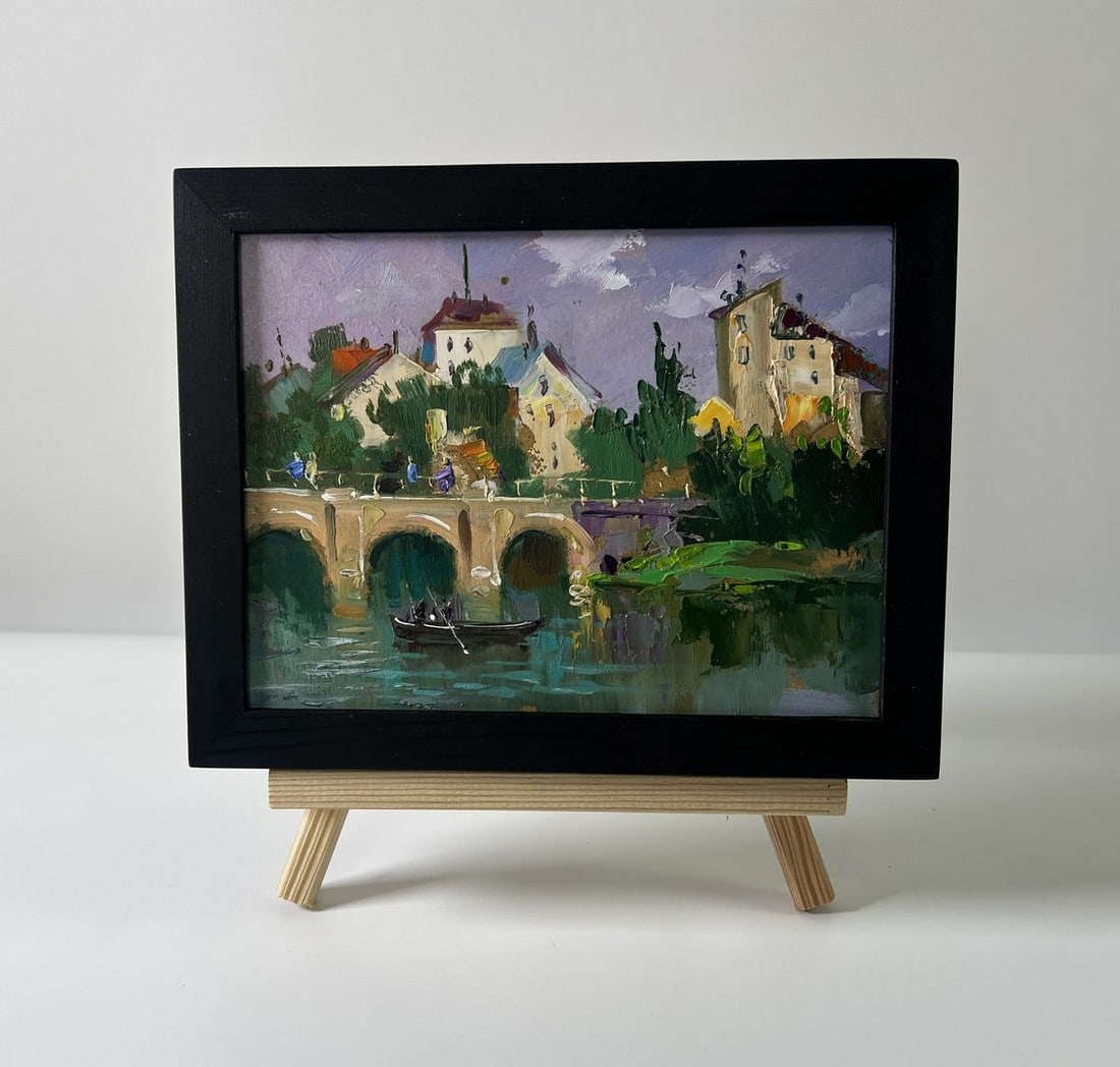 Oil painting City bridge Yuriy Suprunchuk (1 of 8)