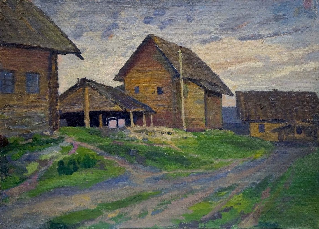 Oil painting Village landscape (1 of 8)
