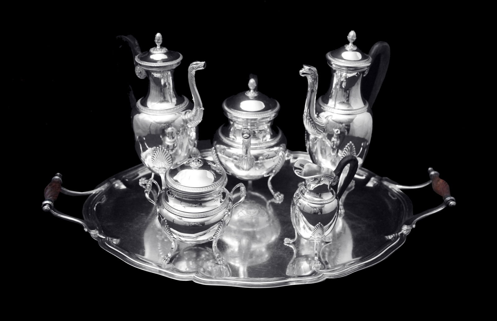 Puiforcat (Hermes) - Stunning 6pc. Antique French Sterling Silver Tea Set, Empire Style, No (1 of 14)