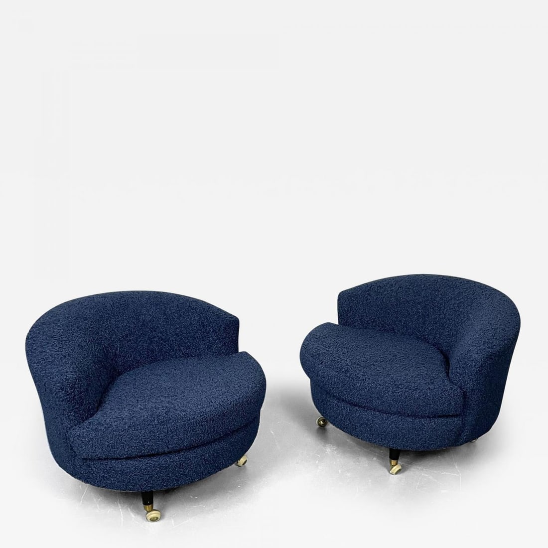 Pair of Mid-Century Rolling Swivel Lounge / Slipper Chairs, Baughman Style (1 of 12)