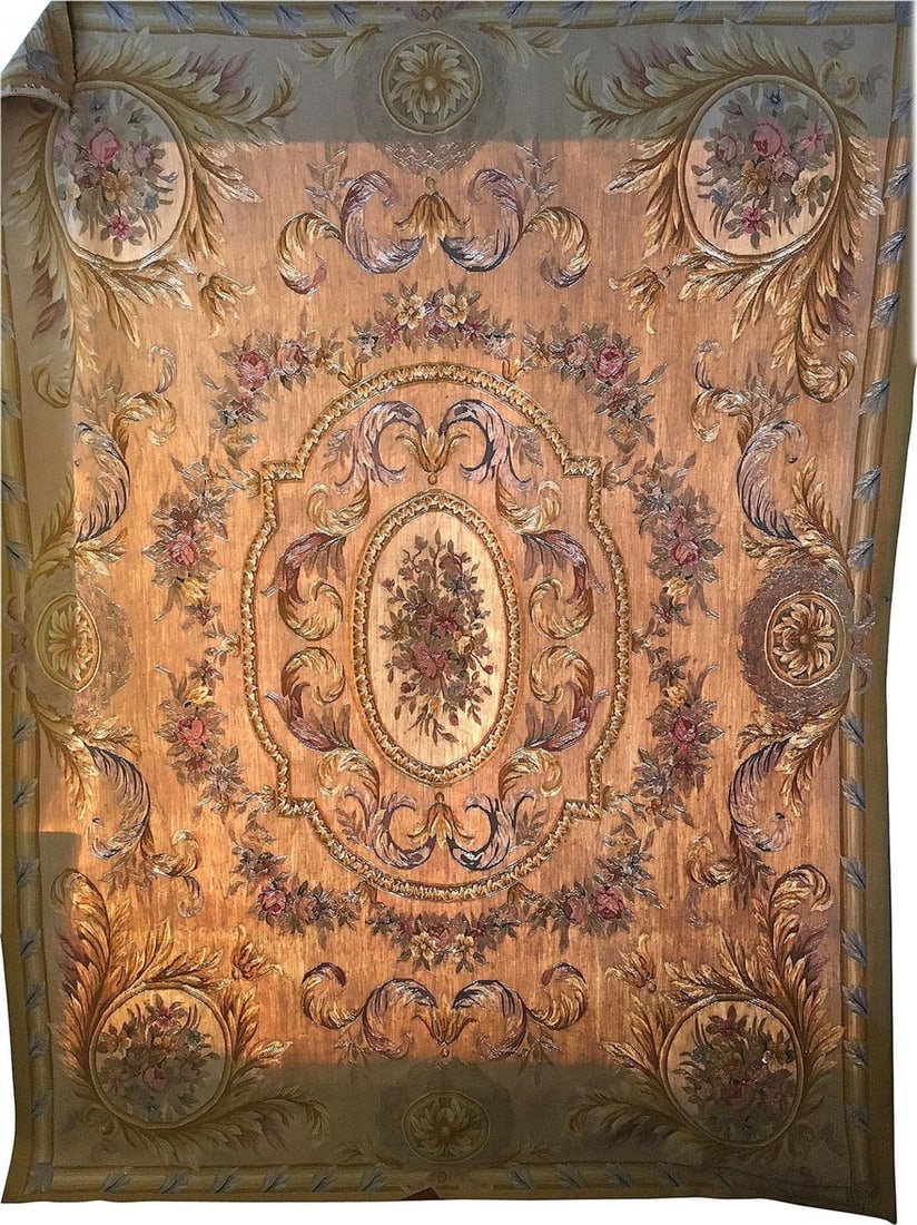 Fine and Very Decorative Aubusson Carpet or Throw (1 of 5)