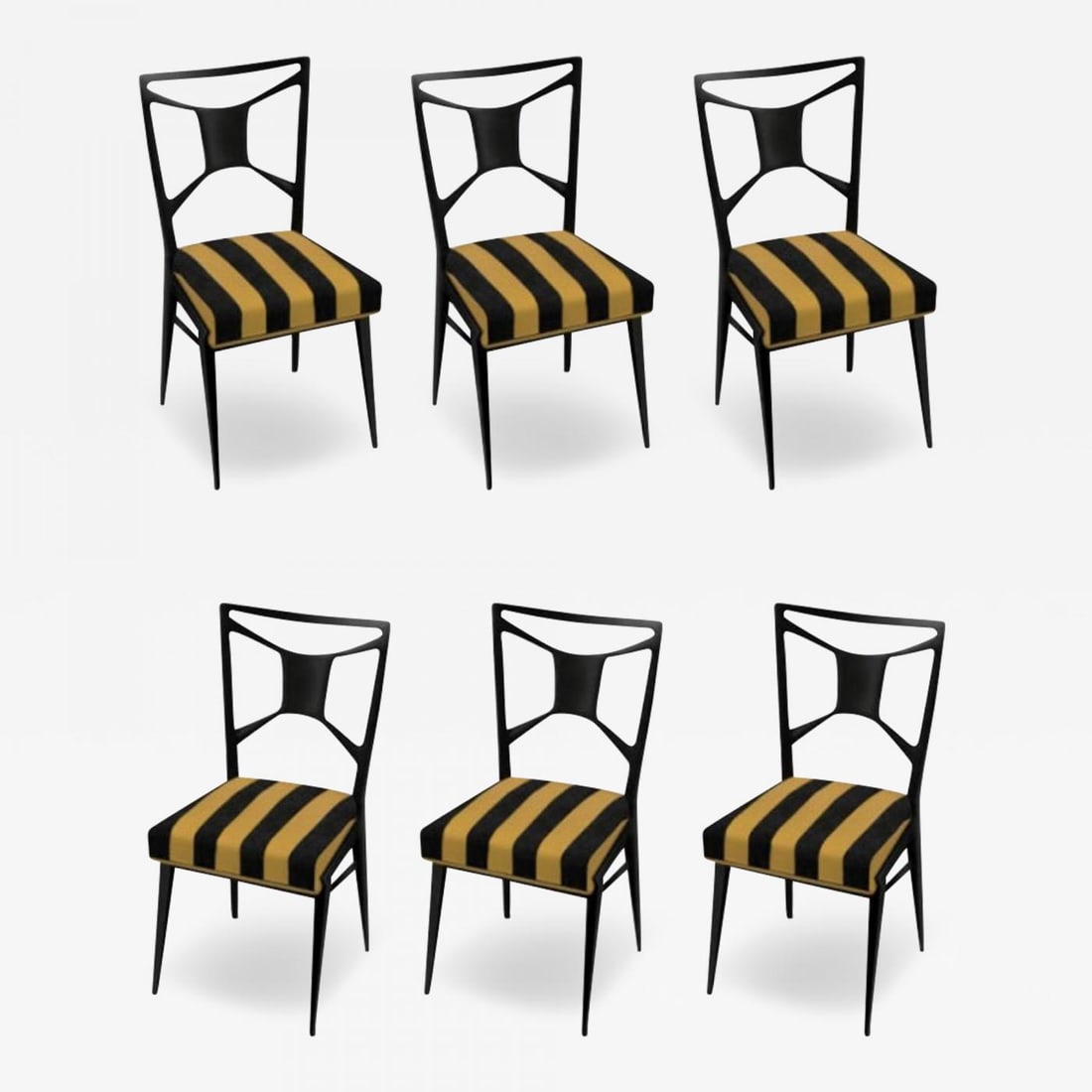 Six Italian Mid-Century Modern Mahogany Dining / Side Chairs, Ico Parisi Style (1 of 7)