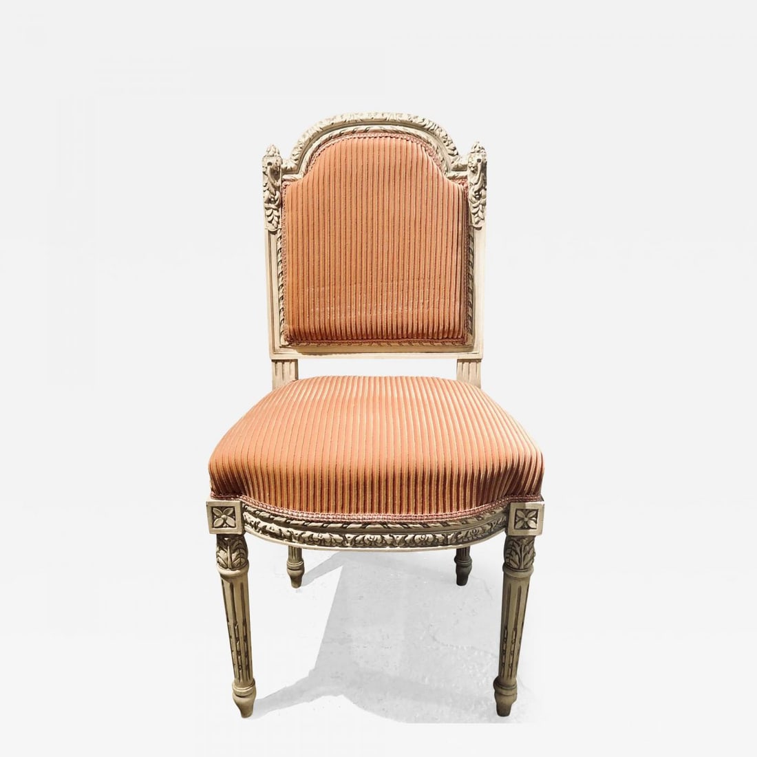 12 Swedish Louis XVI Style Dining / Side Chairs Painted Carved Frames New Fabric (1 of 12)