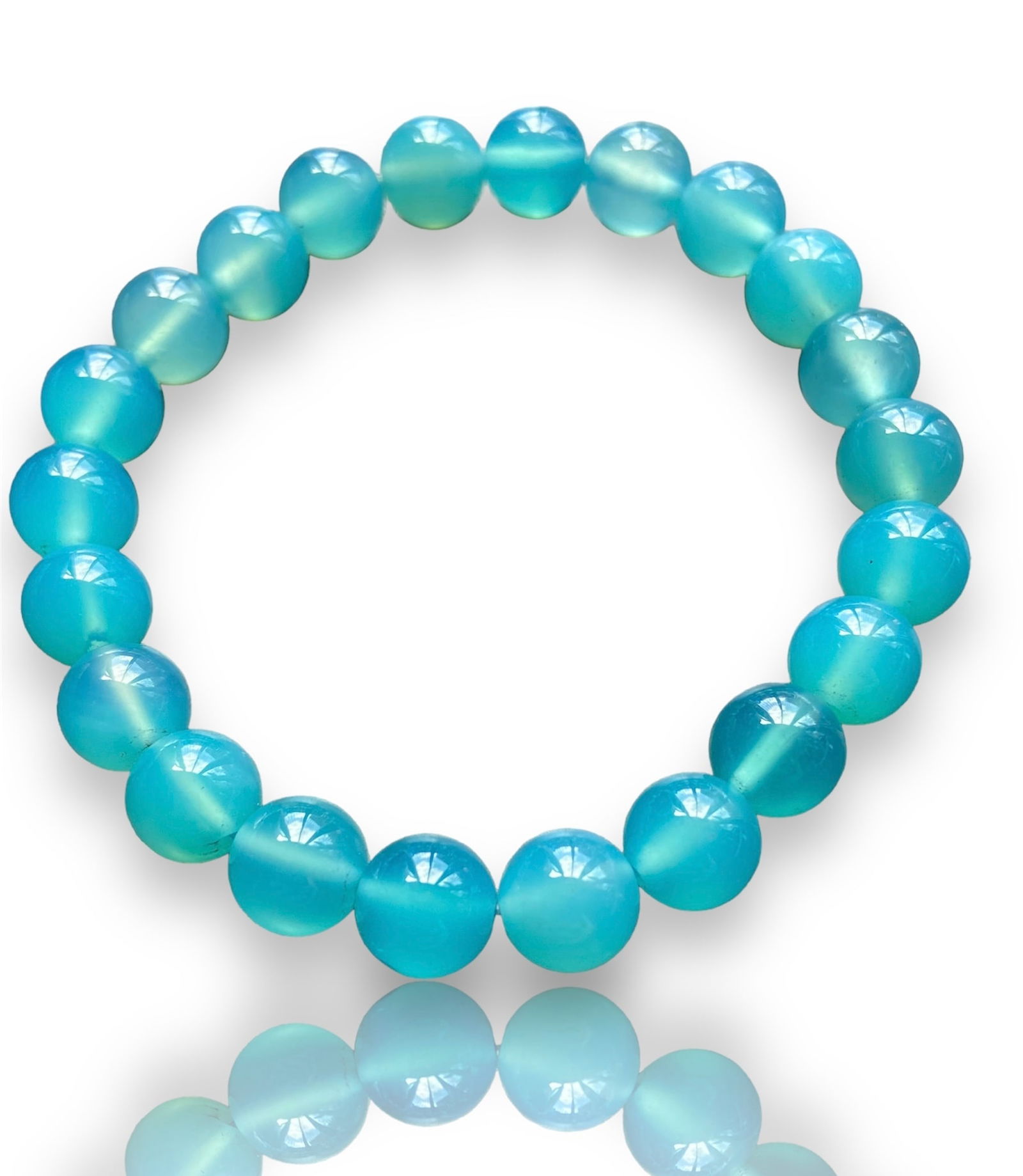 8mm Natural Gemstone Aquamarine beads bracelet (1 of 6)