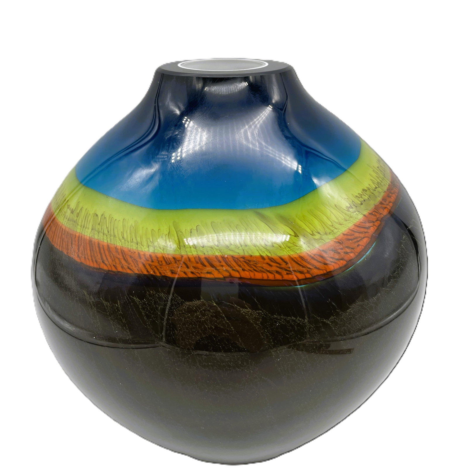 STUDIO ART GLASS VASE RONALD GUY CORRIE, SIGNED DATED 1981 (1 of 8)