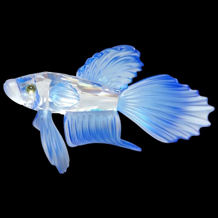 Swarovski Crystal Siamese Fighting Fish Blue Figurine -Retired (1 of 3)