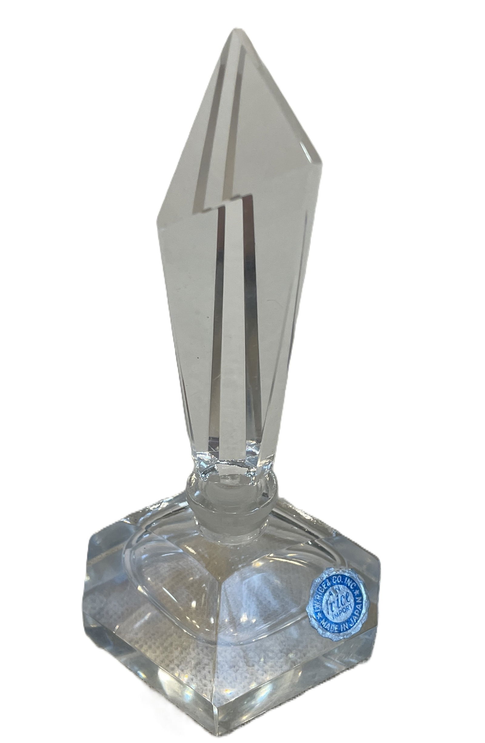 Art Deco IRICE Irving Rice Japan Crystal Glass Perfume Bottle Original Sticker (1 of 8)