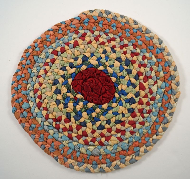 Antique Braided Table Mat Country Americana #6 (1 of 2)