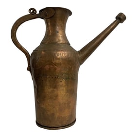 Late 19th Century Hand Forged Turkish Copper Watering Vessel or Pitcher