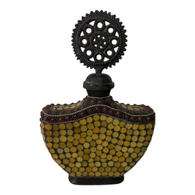 Vintage Mosaic Bottle With Decorative Topper