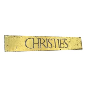 Mid Century British Rare Brass Auctioneers Wall Sign Christie's