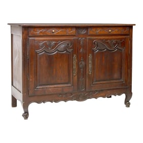 Antique French Provincial Louis XV Style Oak Sideboard