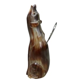 Mid 20th Century Bear Carved Horn Bottle Opener, Made in Spain