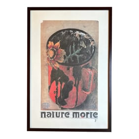 Horst Janssen "Nature Morte" Hand Signed Color Lithograph Poster Framed