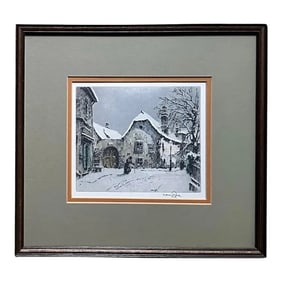 Mid 20th Century Hans Figura Signed Color Etching Beethoven's House Austria