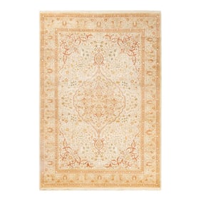 Mogul, One-of-a-Kind Hand-Knotted Area Rug - Ivory, 6' 3" x 9' 1"