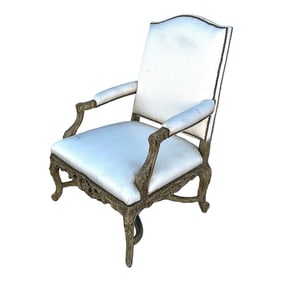 Original Vintage Ralph Lauren White and Gold Louis XV Style Arm Chair