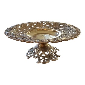 Vintage Solid Brass Italian Tazza or Pedestal Bowl