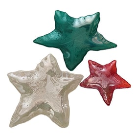 Glass Starfish Dishes Set of 3