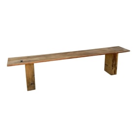 1990s Long Rustic Wooden Bench