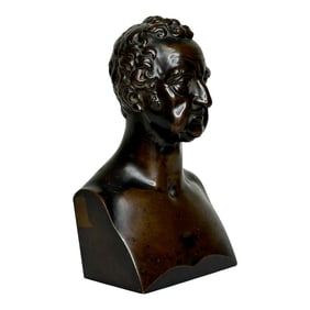 Regency Early 19th Century Small Bronze Sculpture Bust of William Roscoe by William Spence