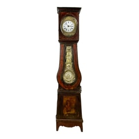 Antique French Morbier "Wine Growers" Grandfather Clock