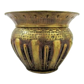 Vintage Large Italian Brass Hand Chased Planter