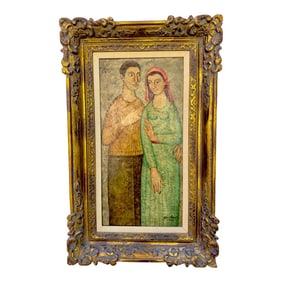 Romantic Oil Painting by Jose Vidal Gumbau – Framed in Ornate Gilt
