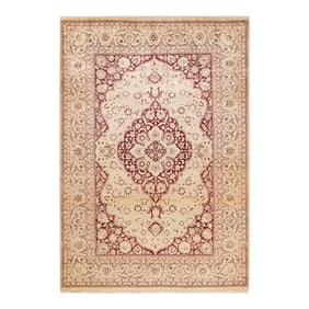 Mogul, One-of-a-Kind Hand-Knotted Area Rug - Beige, 6' 3" x 9' 0"