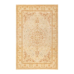 Mogul, One-of-a-Kind Hand-Knotted Area Rug - Ivory, 6' 1" x 9' 2"