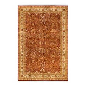 Mogul, One-of-a-Kind Hand-Knotted Area Rug - Orange, 6' 2" x 9' 2"