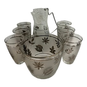Mid 20th Century Libbey "Silver Leaf" Glassware Set - 8 Pieces