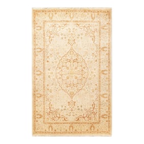 Mogul, One-of-a-Kind Hand-Knotted Area Rug - Ivory, 4' 1" x 6' 5"