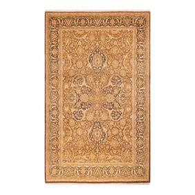 Mogul, One-of-a-Kind Hand-Knotted Area Rug - Yellow, 5' 2" x 8' 2"