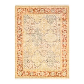 Mogul, One-of-a-Kind Hand-Knotted Area Rug - Ivory, 4' 3" x 5' 8"