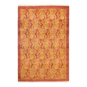 Mogul, One-of-a-Kind Hand-Knotted Area Rug - Pink, 4' 3" x 6' 1"