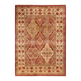 Mogul, One-of-a-Kind Hand-Knotted Area Rug - Orange, 4' 2" x 5' 10"