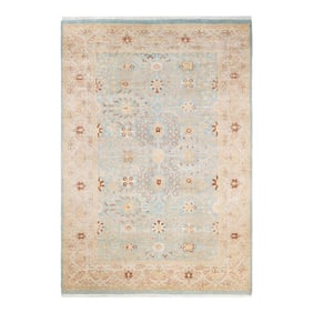 Mogul, One-of-a-Kind Hand-Knotted Area Rug - Light Blue, 4' 3" x 6' 0"