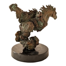 Wild Horse Verdigris Bronze Sculpture by Jorge Coste