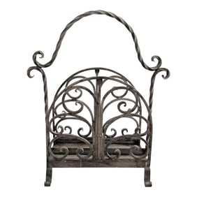 Vintage Huge Heavy Iron Magazine Rack Made in Mexico