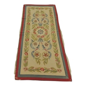 Vintage Red and Yellow Aubusson Style Tapestry Panel