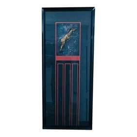 1970s Vintage Chrishawn Art Silberhorn Antelope Left 12558 Sculpture Framed in Glass