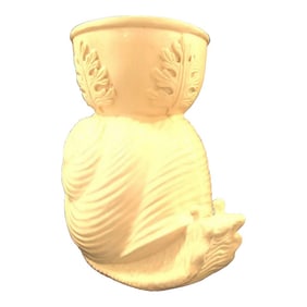 1950s Palm Beach Hollywood Regency Pale Yellow Fiberglass Snail Planter