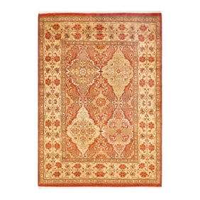 Mogul, One-of-a-Kind Hand-Knotted Area Rug - Orange, 4' 2" x 5' 10"
