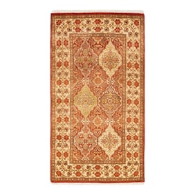 Mogul, One-of-a-Kind Hand-Knotted Area Rug - Orange, 3' 1" x 5' 6"