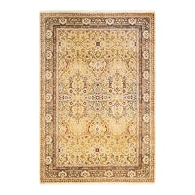 Mogul, One-of-a-Kind Hand-Knotted Area Rug - Yellow, 4' 4" x 6' 4"