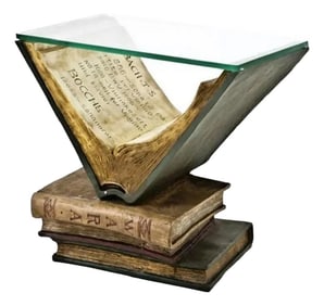 New Eichholtz Old Books Antique Side Table Antique Book Stack Clear Glass Top