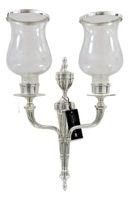 Eichholtz Creel Silver Dual Wall Candle Sconce Lantern