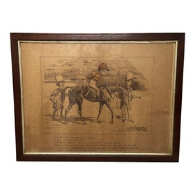 Late 19th Century Political Print William Gladstone as Lord Rosebery's Jockey on Horse Verbosity
